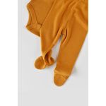 Fashion, accesorii si bijuterii - Copii - Imbracaminte copii - Treninguri si compleuri copii - Set 3 piese: body cu maneca lunga, pantaloni lungi cu botosei si caciulita din bumbac organic si modal - Mustar, BabyCosy (Marim - Infinity.ro