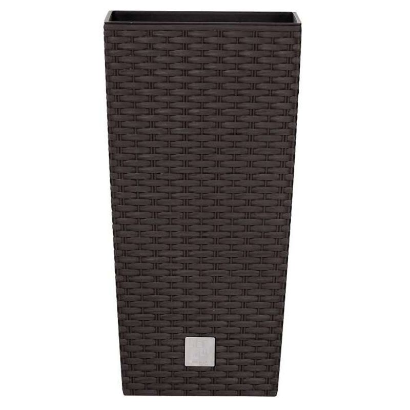 Casa si Gradina - Gradinarit si plante - Plante si ghivece - Ghivece si suporturi - Ghiveci de flori patrat, RATO square, 32.5 x 32.5 cm, H 61 cm, 21/49 L, imitatie ratan, maro, Prosperplast - Infinity.ro