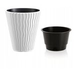 Casa si Gradina - Gradinarit si plante - Plante si ghivece - Ghivece si suporturi - Ghiveci decorativ de flori, rotund, alb, 18/37 L, 39x43.6 cm, Sandy - Infinity.ro