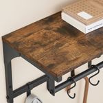 Casa si Gradina - Mobilier - Organizare si depozitare - Cuiere - Cuier de perete cu raft, Artool, 8 carlige, otel, pal, negru si maro rustic, 40x24x24 cm - Infinity.ro