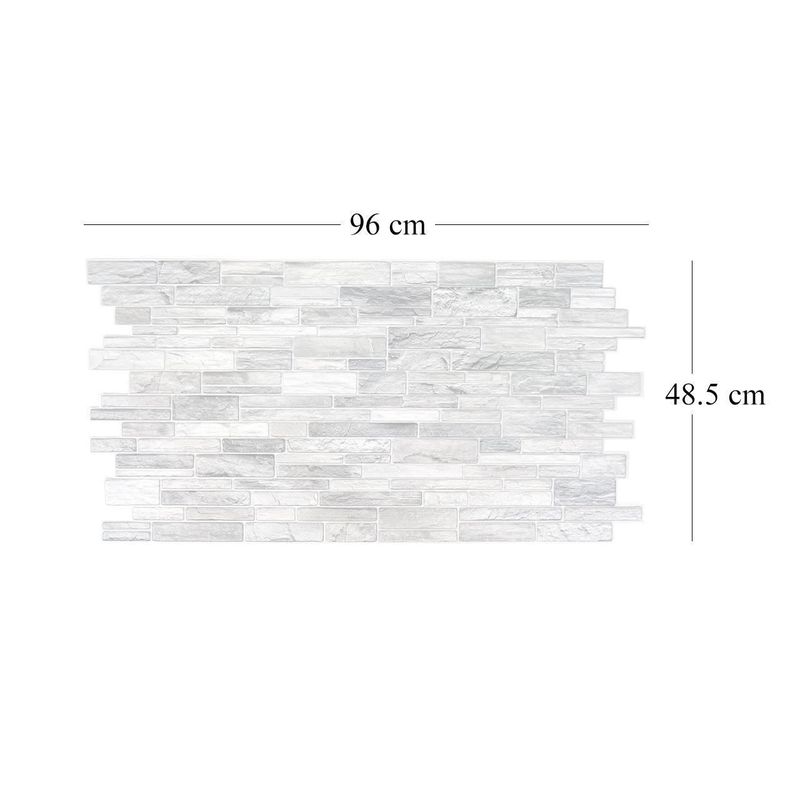 Casa si Gradina - Constructii - Materiale constructii - Placi decorative - Panou decorativ, PVC, model piatra 3D, nuante gri inchis, 96x48.5 cm - Infinity.ro