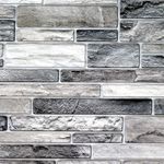 Casa si Gradina - Constructii - Materiale constructii - Placi decorative - Panou decorativ, PVC, model piatra 3D, nuante gri inchis, 96x48.5 cm - Infinity.ro