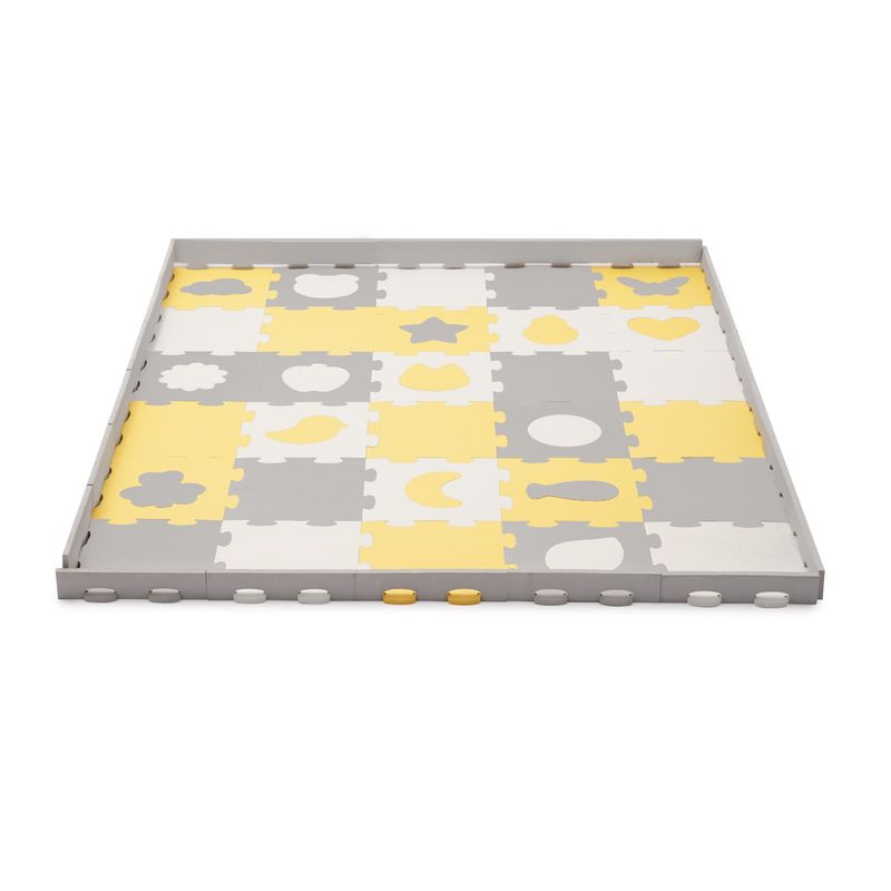 Casa si Gradina - Textile si covoare - Covoare - Covoare copii - Covoras de joaca kinderkraft luno shapes, puzzle 3d, spuma, yellow - Infinity.ro