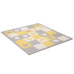 Casa si Gradina - Textile si covoare - Covoare - Covoare copii - Covoras de joaca kinderkraft luno shapes, puzzle 3d, spuma, yellow - Infinity.ro