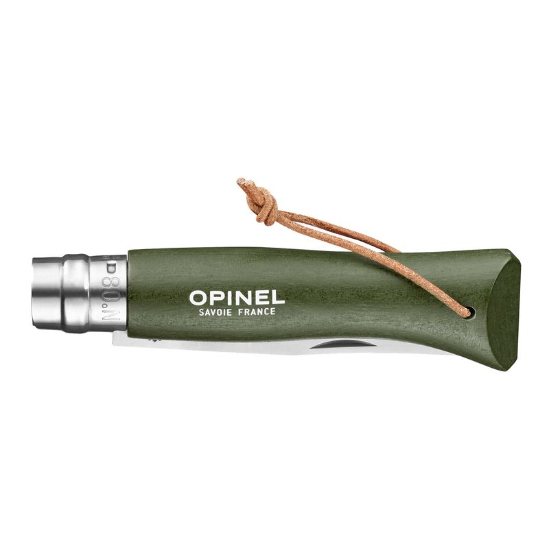 Sport si Outdoor - Camping - Cutite, bricege si accesorii - Cutite si bricege - Cutit de buzunar N°08, inox, 8,5cm, "Colorama", Kaki - Opinel - Infinity.ro