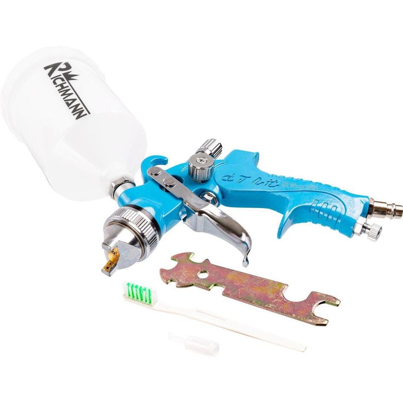 Casa si Gradina - Constructii - Vopsea si tencuieli - Pistoale si sisteme de vopsit si tencuit - Pistol de vopsit, mini, vas superior, plastic, HVLP, 0.6 L, 1.4 mm, Richmann - Infinity.ro
