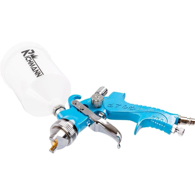 Casa si Gradina - Constructii - Vopsea si tencuieli - Pistoale si sisteme de vopsit si tencuit - Pistol de vopsit, mini, vas superior, plastic, HVLP, 0.6 L, 1.4 mm, Richmann - Infinity.ro