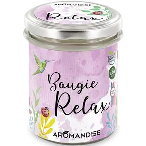 Lumanare parfumata naturala Relax, vegana, 150g Aromandise