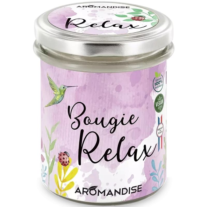 Casa si Gradina - Decoratiuni - Aromaterapie si lumanari - Lumanari si candele - Lumanare parfumata naturala Relax, vegana, 150g Aromandise - Infinity.ro