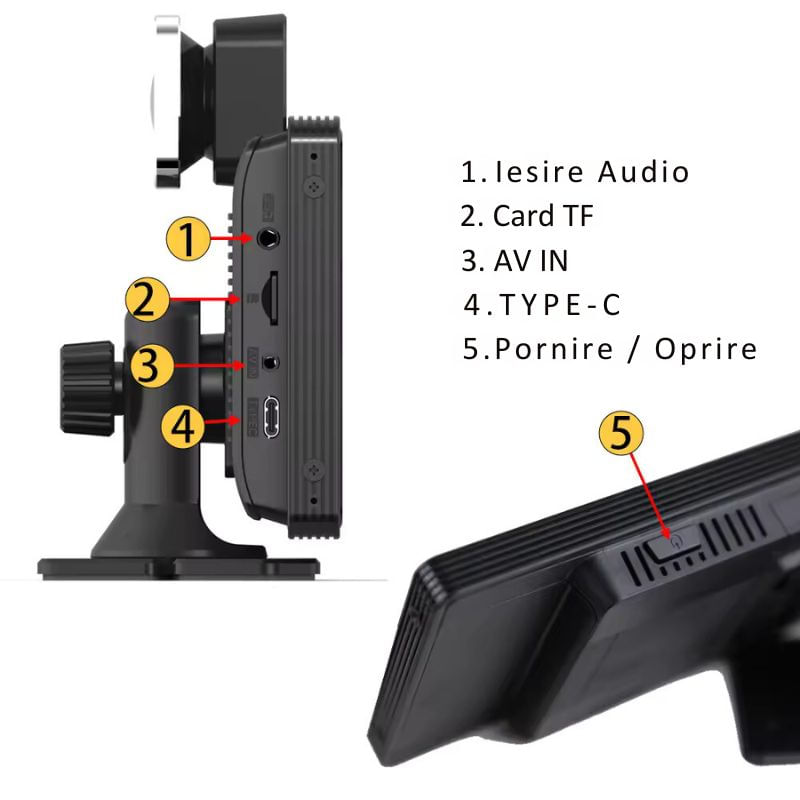 Auto si Moto - Electronice auto - Navigatii GPS - Navigatie Auto Universala 10.26" Full-Touch IPS HD, MIANDREE®, CarPlay/Android Auto Wireless, Camera Fata Reglabila 4K/1080P (Dashcam), Camera Marsarier Inclusa, DVR Multimedia, BT, FM, AUX, Split-Scr - Infinity.ro