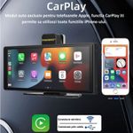 Auto si Moto - Electronice auto - Navigatii GPS - Navigatie Auto Universala 10.26" Full-Touch IPS HD, MIANDREE®, CarPlay/Android Auto Wireless, Camera Fata Reglabila 4K/1080P (Dashcam), Camera Marsarier Inclusa, DVR Multimedia, BT, FM, AUX, Split-Scr - Infinity.ro