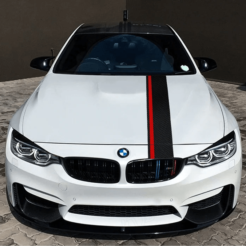 Auto si Moto - Piese auto si accesorii - Piese auto - Tuning - Sticker autoadeziv Tuning, model "Rally Stripe Carbon 3D", dimensiune 140 x 17 cm, culoare Negru/Rosu - Infinity.ro