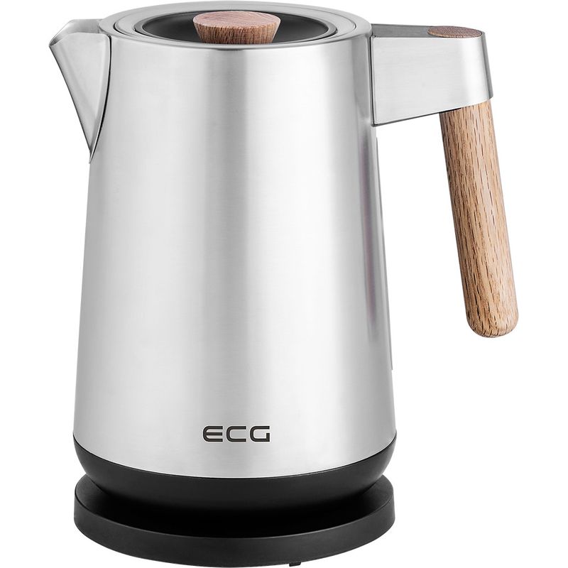 Electronice si Electrocasnice - Electrocasnice bucatarie - Preparare bauturi - Fierbatoare de apa - Fierbator electric ECG RK 1767 Strix Timber, 1.7 litri, 2200 W, otel inoxidabil si elemente din lemn - Infinity.ro