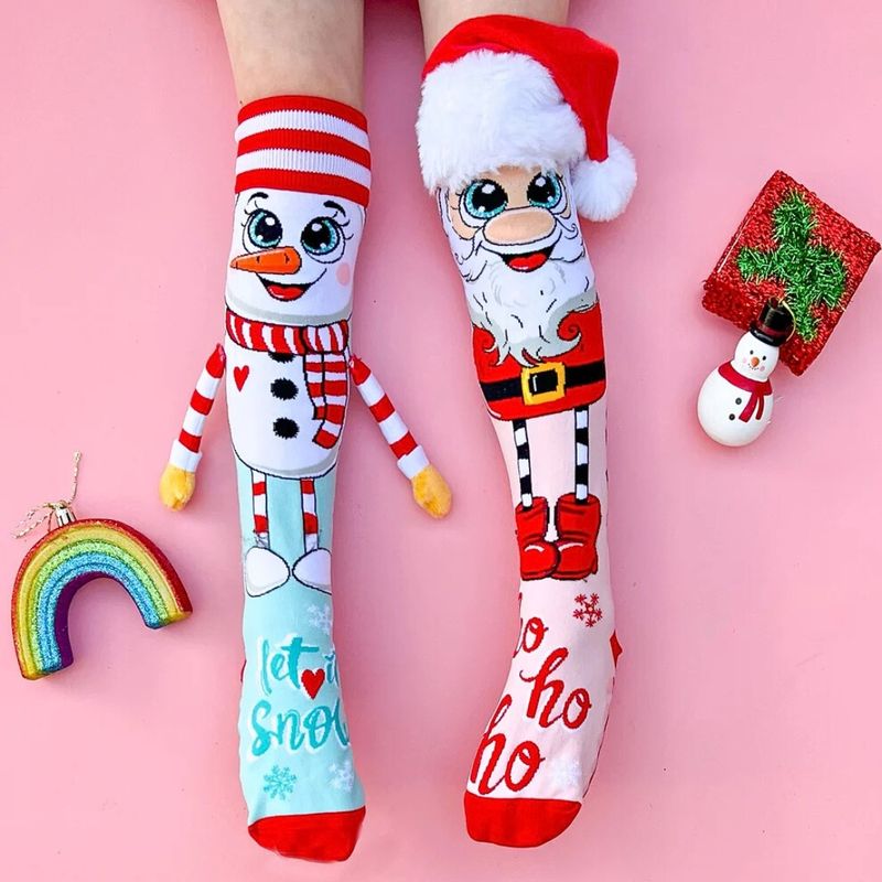 Fashion, accesorii si bijuterii - Copii - Lenjerie si pijamale copii - Sosete si dresuri copii - Sosete lungi colorate Madmia unisex fantasy Santa and Snowman 6-99 ani - Infinity.ro