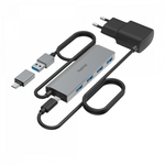 PC, gaming si accesorii - Retelistica - Hub-uri - Hub USB, Hama, 4 Porturi USB-A 3.0, 5 Gb/s, Antracit, 1m - Infinity.ro