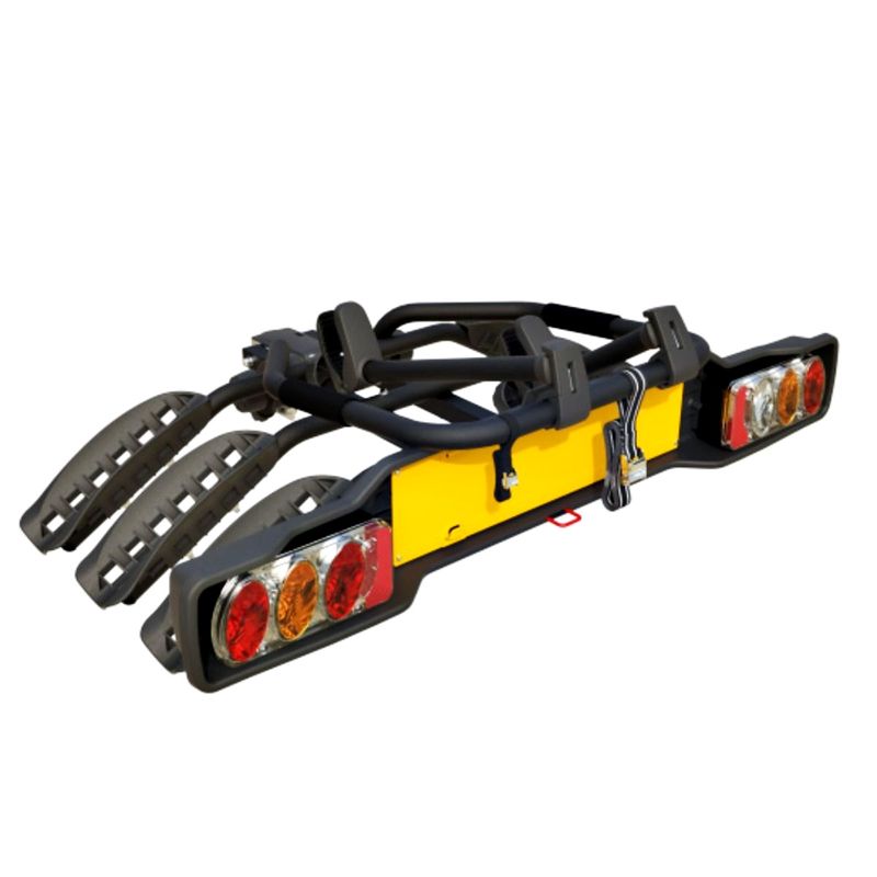 Sport si Outdoor - Ciclism - Accesorii pentru biciclete - Suporturi accesorii biciclete - Suport 3 biciclete Peruzzo Siena 668/3N cu prindere pe carligul de remorcare, Negru - Infinity.ro