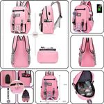 Carti si Birotica - Rechizite - Rucsacuri si genti scolare - Ghiozdan pentru Copii, Impermeabil, Port USB, 30 x 14 x 47 cm, Roz cu Rola Hartie Auto-Adeziva si Decupabila pentru Desenat, 3 m - Infinity.ro