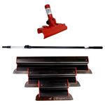 Casa si Gradina - Constructii - Vopsea si tencuieli - Unelte de vopsit si tencuit - Set 3 gletiere profesionale, inox, 25, 40, 60 cm, suport, maner telescopic 1.2-2.2 m, Ergoplast - Infinity.ro