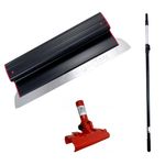 Casa si Gradina - Constructii - Vopsea si tencuieli - Unelte de vopsit si tencuit - Set gletiera profesionala, inox, 80 cm x 0.3 mm, suport, maner prelungitor 1.2-2.2 m, Ergoplast - Infinity.ro
