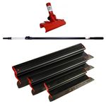 Casa si Gradina - Constructii - Vopsea si tencuieli - Unelte de vopsit si tencuit - Set 3 gletiere profesionale, inox, 40, 60, 80 cm, suport, maner telescopic 1.2-2.2 m, Ergoplast - Infinity.ro