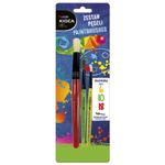 Carti si Birotica - Rechizite - Pictura si desen - Pensule si accesorii pictura - Set 3 Pensule scolare colorate, Kidea, Z3PKA - Infinity.ro