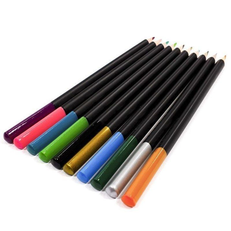 Carti si Birotica - Birotica - Instrumente de scris - Creioane - Set 36 creioane triunghiulare frumoase pentru copii, cutie metal, Kidea, multicolore - Infinity.ro