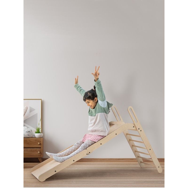 Jucarii, Copii si Bebe - Jucarii si jocuri - Jucarii de exterior - Tobogane copii - Tobogan pliabil din lemn MamaToyz, cu 2 inaltimi, 160x50x100 cm - Infinity.ro