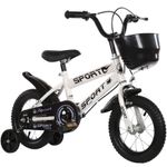 Sport si Outdoor - Ciclism - Biciclete pentru copii - Bicicleta pentru copii cu roti ajutatoare si frane, 12 inch, alb - Infinity.ro