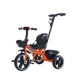 Jucarii, Copii si Bebe - Jucarii si jocuri - Jucarii de exterior - Triciclete - Tricicleta copii 2 - 6 ani, portocalie, maner parental detasabil, suport picioare - Infinity.ro