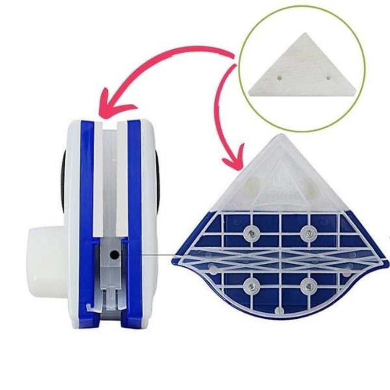 Market - Curatenie si intretinere casa - Produse menaj - Accesorii curatenie - Set 2 buc Bureti pentru Spalator Geamuri Dublu cu Magnet cu Grosime intre 5 si 15 mm, Albe - Infinity.ro