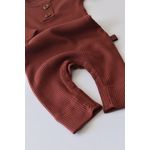 Fashion, accesorii si bijuterii - Copii - Imbracaminte copii - Salopete copii - Salopeta cu maneca lunga si pantaloni lungi din bumbac organic si modal - Caramiziu BabyCosy (Marime: 0-3 Luni) - Infinity.ro