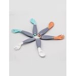 Jucarii, Copii si Bebe - Hrana si alaptare - Biberoane, suzete si accesorii hranire - Articole hranire bebelusi - Set lingurita si furculita cu maner gri BabyJem (Culoare: Alb) - Infinity.ro