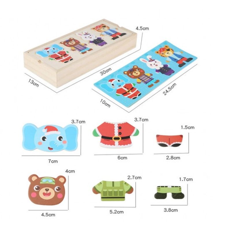 Jucarii, Copii si Bebe - Jucarii si jocuri - Jocuri si puzzle - Puzzle - Set puzzle incastru in cutie , Imbraca animalutele, 60 piese, 7Toys - Infinity.ro