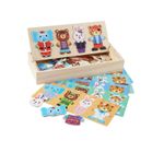 Jucarii, Copii si Bebe - Jucarii si jocuri - Jocuri si puzzle - Puzzle - Set puzzle incastru in cutie , Imbraca animalutele, 60 piese, 7Toys - Infinity.ro