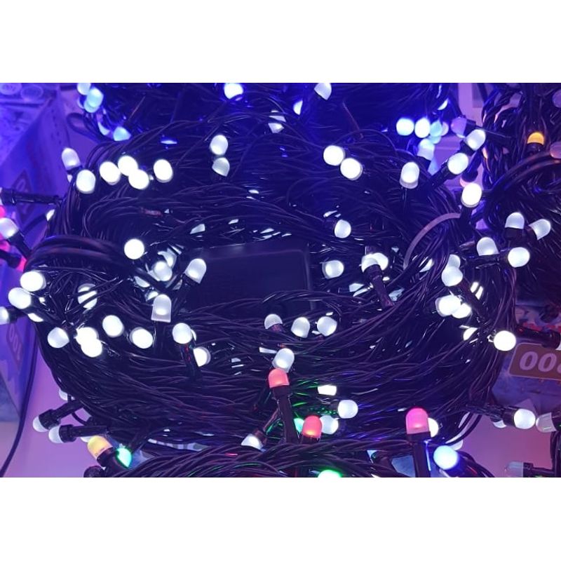 Casa si Gradina - Decoratiuni - Decoratiuni de sezon - Instalatie de Craciun, 10 m, Liniara, Alb Rece, 100 leduri q8, SDX, 8047W, fir negru / ghirlanda - Infinity.ro