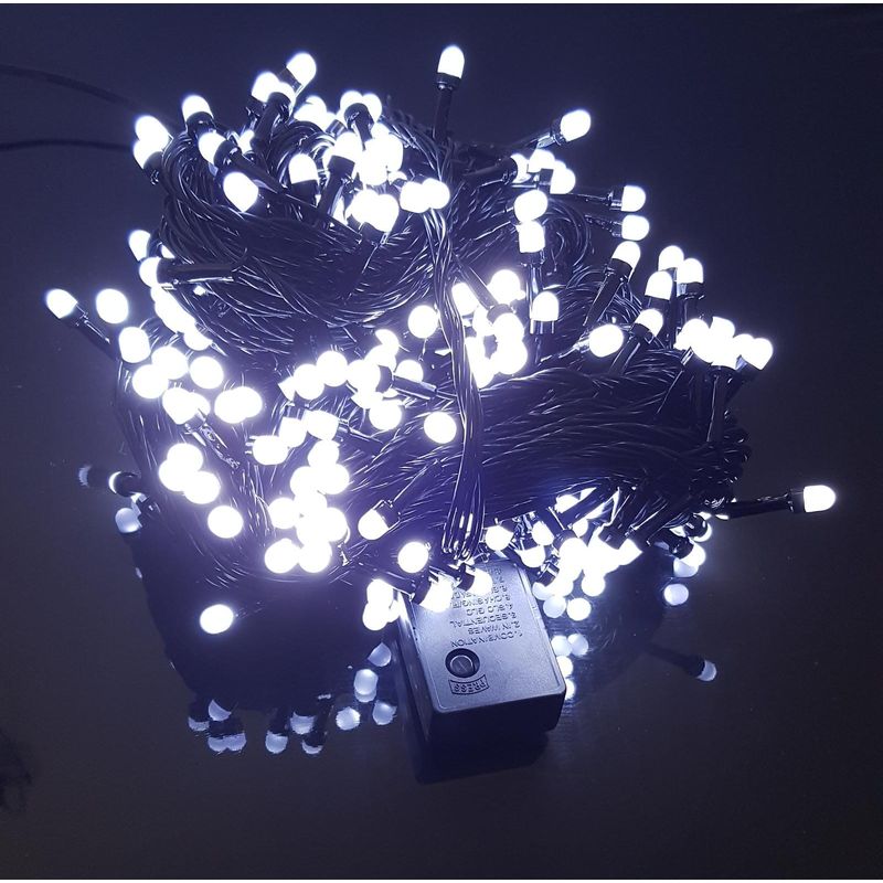 Casa si Gradina - Decoratiuni - Decoratiuni de sezon - Instalatie de Craciun, 10 m, Liniara, Alb Rece, 100 leduri q8, SDX, 8047W, fir negru / ghirlanda - Infinity.ro