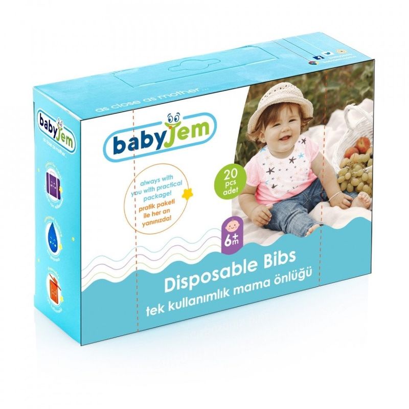 Jucarii, Copii si Bebe - Hrana si alaptare - Biberoane, suzete si accesorii hranire - Articole hranire bebelusi - Set 20 bavete de unica folosinta BabyJem - Infinity.ro