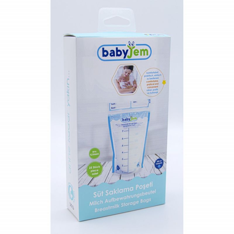 Jucarii, Copii si Bebe - Hrana si alaptare - Biberoane, suzete si accesorii hranire - Articole hranire bebelusi - Set 25 pungi pentru stocarea laptelui matern BabyJem - Infinity.ro