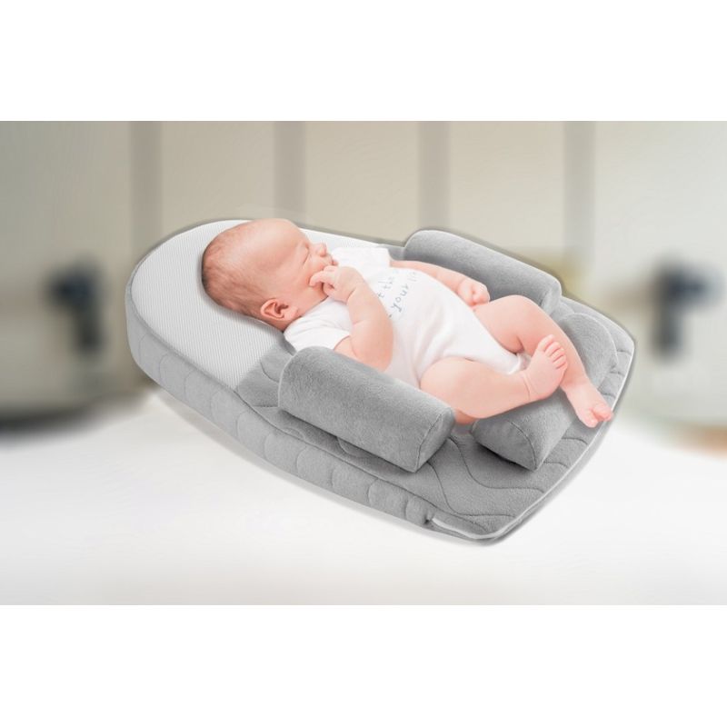 Casa si Gradina - Mobilier - Mobilier copii - Saltele patut copii - Salteluta plan inclinat si saculet cu samburi de cirese BabyJem Velvet (Culoare: Gri) - Infinity.ro