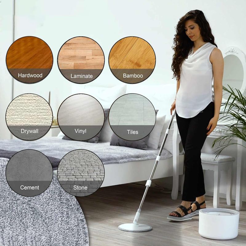 Market - Curatenie si intretinere casa - Produse menaj - Mopuri - Rezerva microfibra pentru mop rotund cu stoarcere prin centrifugare, gri - Infinity.ro