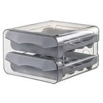 Casa si Gradina - Mobilier - Organizare si depozitare - Recipiente depozitare - Recipient depozitare oua, Capacitate 32 oua, cu 2 sertare, din plastic gri-transparent - Gri/Transparent - Infinity.ro