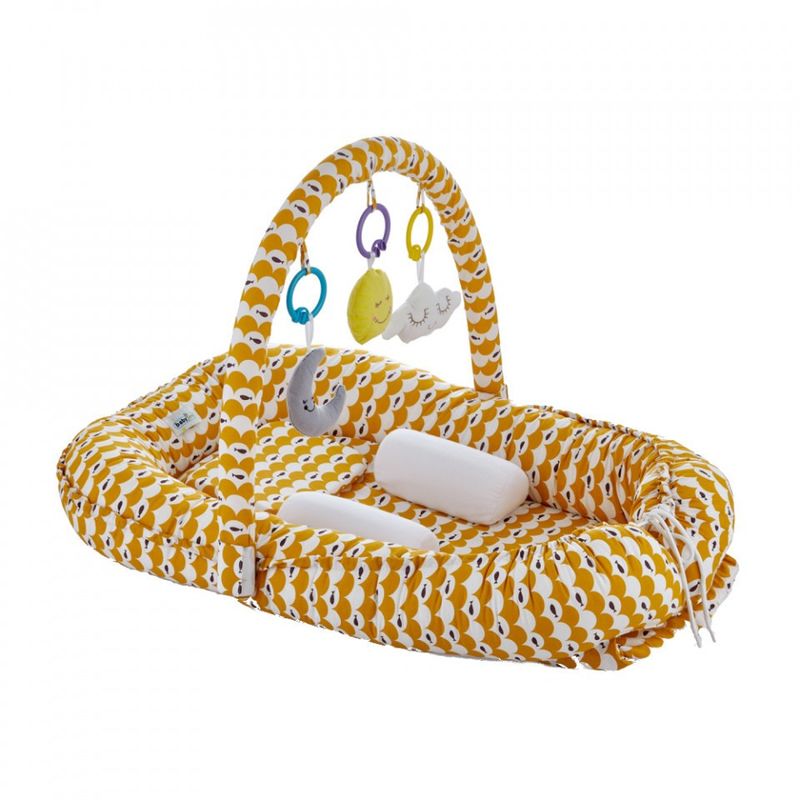 Casa si Gradina - Mobilier - Mobilier copii - Saltele patut copii - Salteluta BabyNest cu bara jucarii Between parents (Culoare: Turcoaz) - Infinity.ro