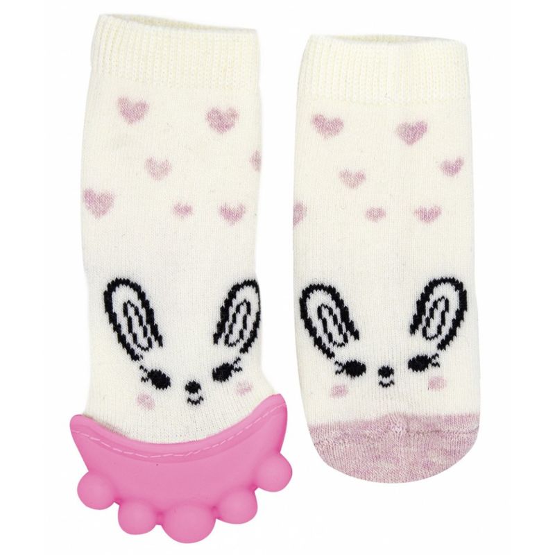 Jucarii, Copii si Bebe - Jucarii si jocuri - Jucarii bebelusi - Jucarii pentru dentitie - Sosete cu accesoriu dentitie BabyJem Teether Socks (Culoare: Gri) - Infinity.ro
