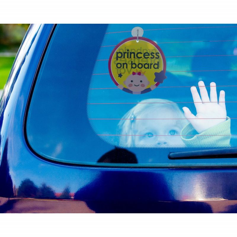Auto si Moto - Piese auto si accesorii - Caroserie - Ornamente exterior auto - Semn luneta Baby/Prince/Princess on board cu ventuza (Culoare: Roz) - Infinity.ro