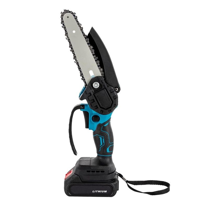 Casa si Gradina - Constructii - Scule electrice si accesorii - Fierastraie electrice - Mini drujba electrica fara fir, cu 2 lame de 4 si 6", 4 lanturi, 2 acumulatori 1300mAh si o putere de 300W - Infinity.ro