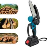 Casa si Gradina - Constructii - Scule electrice si accesorii - Fierastraie electrice - Mini drujba electrica fara fir, cu 2 lame de 4 si 6", 4 lanturi, 2 acumulatori 1300mAh si o putere de 300W - Infinity.ro