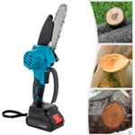 Casa si Gradina - Constructii - Scule electrice si accesorii - Fierastraie electrice - Mini drujba electrica fara fir, cu 2 lame de 4 si 6", 4 lanturi, 2 acumulatori 1300mAh si o putere de 300W - Infinity.ro