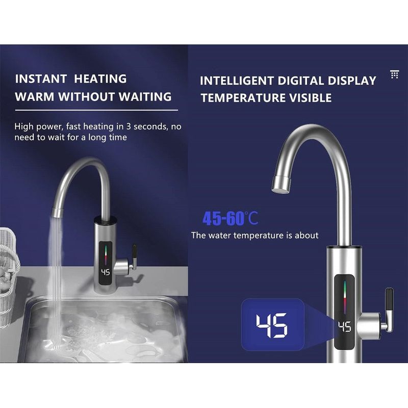 Casa si Gradina - Sanitare - Instalatii hidro - Robineti - Robinet Electric din Inox pentru Incalzire Instanta a Apei, Putere 3000W, Calitate Premium - Infinity.ro