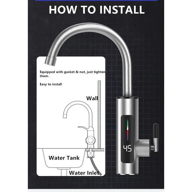 Casa si Gradina - Sanitare - Instalatii hidro - Robineti - Robinet Electric din Inox pentru Incalzire Instanta a Apei, Putere 3000W, Calitate Premium - Infinity.ro