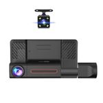 Auto si Moto - Electronice auto - Camere auto si DVR - Camera Tripla Auto DVR, Display 4", Full HD 1080p, Unghi de 170°, Negru - Infinity.ro